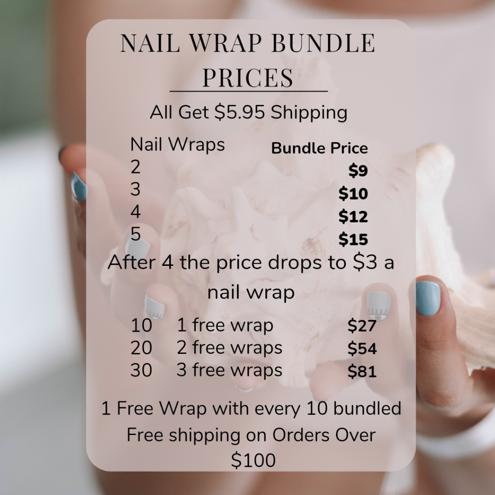 5 for $15 Nail Wraps- Gold Leaf Love - Picture 3 of 5